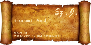 Szuromi Jenő névjegykártya
