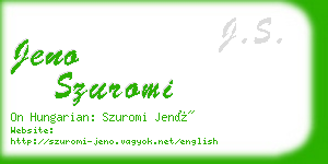 jeno szuromi business card